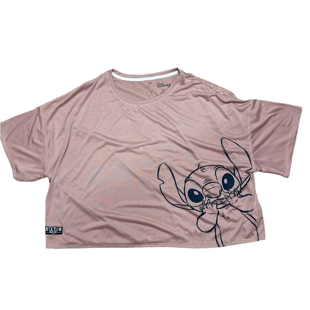 Disney Stitch Zephyr Cropped Sleepwear Top Polyester/Rayon 2X 18W-20W NWT